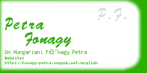 petra fonagy business card